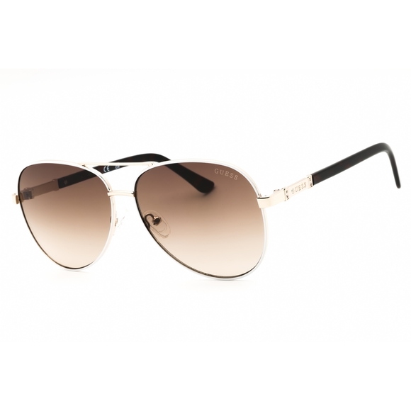 NWT Guess GU00173-21F White Aviator 60mm Sunglasses